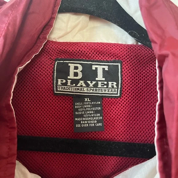 Vintage OU Sooners BT Player Navy Red Windbreaker/ Rain Front Zip Jacket MED - Picture 6 of 7